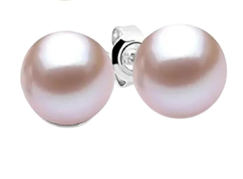 Sterling Silver Pink Pearl Studs