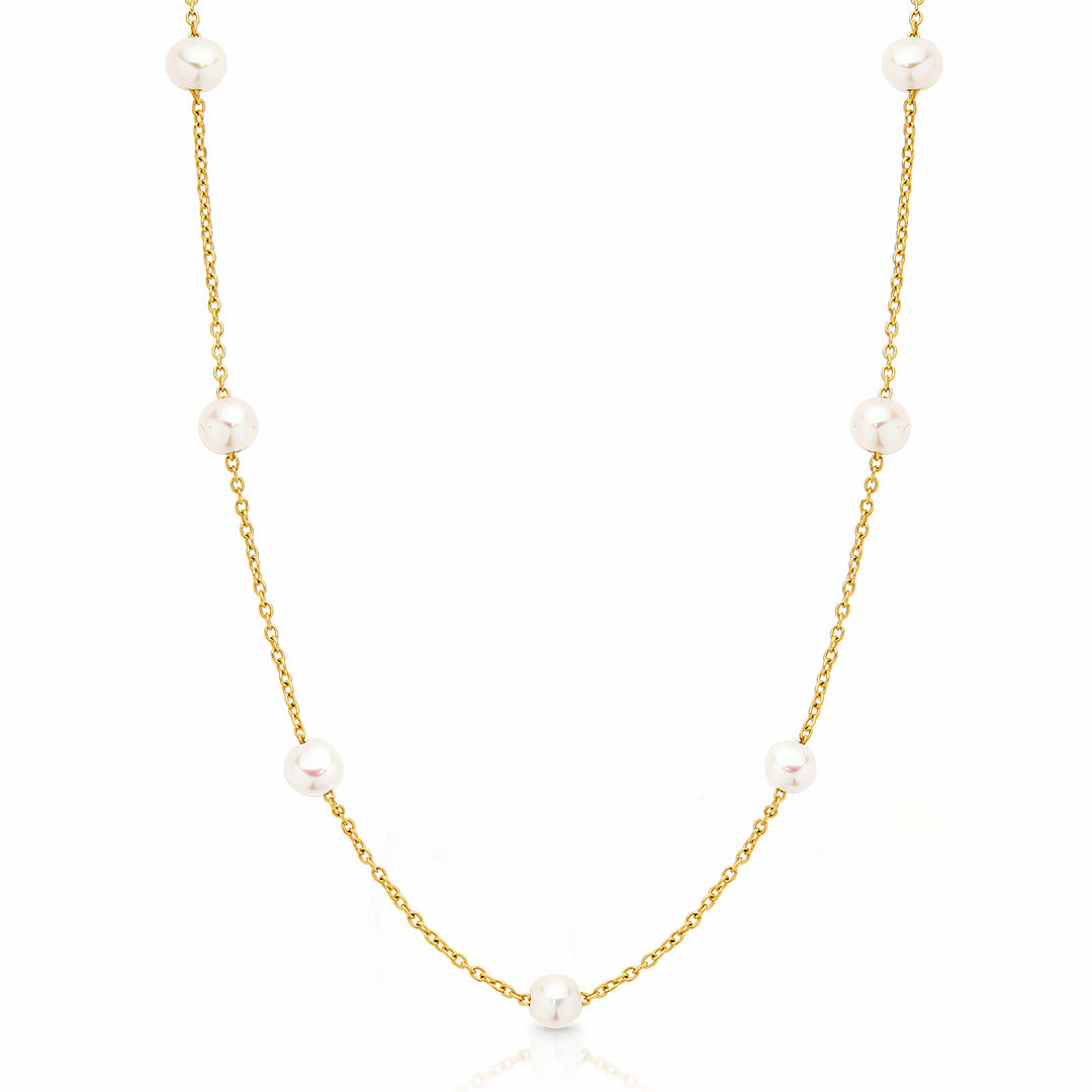 9ct Yellow Gold Pearl Necklace