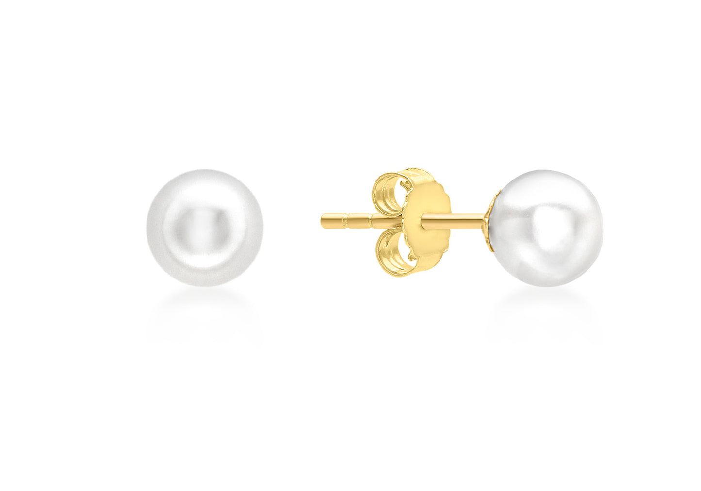 9ct Yellow Gold Pearl Stud Earrings