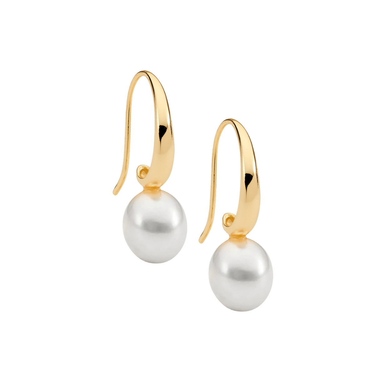 Sterling Silver Freshwater Pearl Earrings | Gold Plating