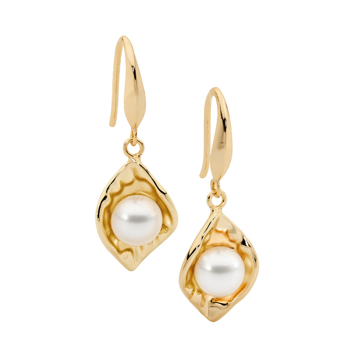 Sterling Silver Freshwater Pearl Earrings | Gold Plating