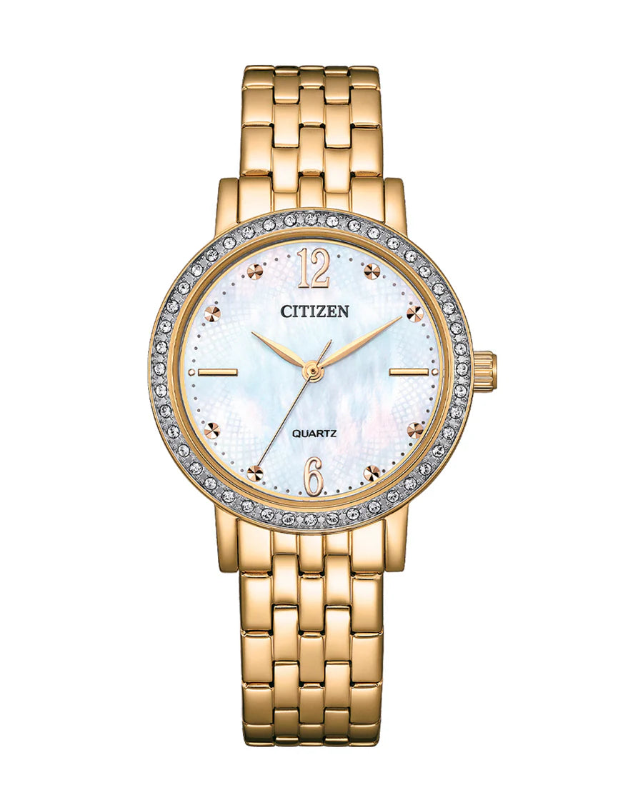 Citizen Ladies Quartz Blt MOP Dial with surrounding Crystals SSRG WR50