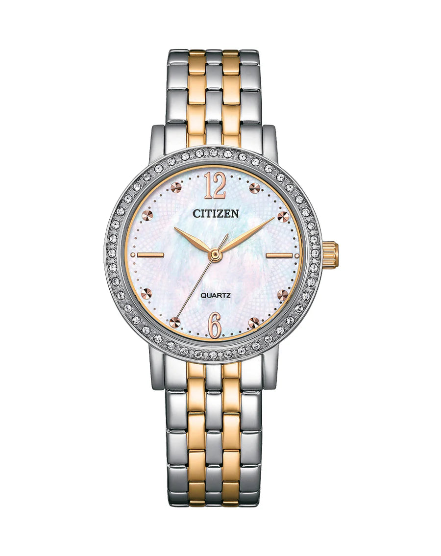 Citizen Ladies Quartz Blt MOP Dial with Crystals SSTT WR50