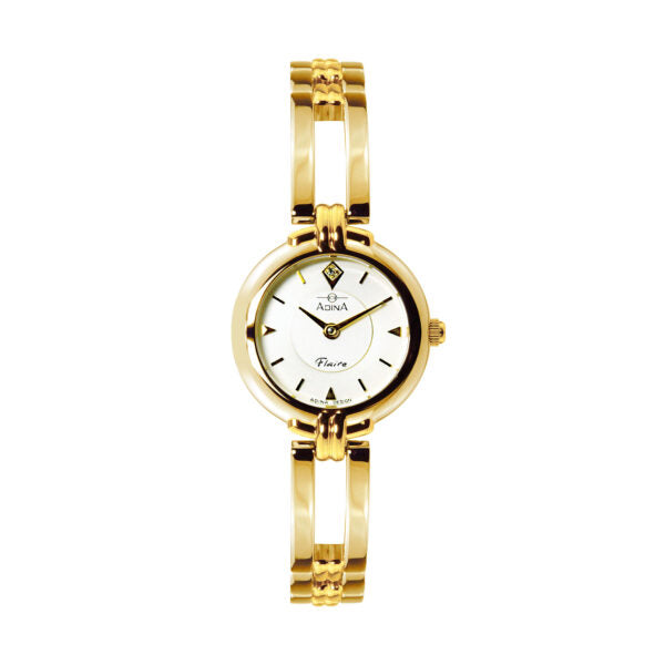 Adina Ladies Gold Plated White F/Fig Bracelet