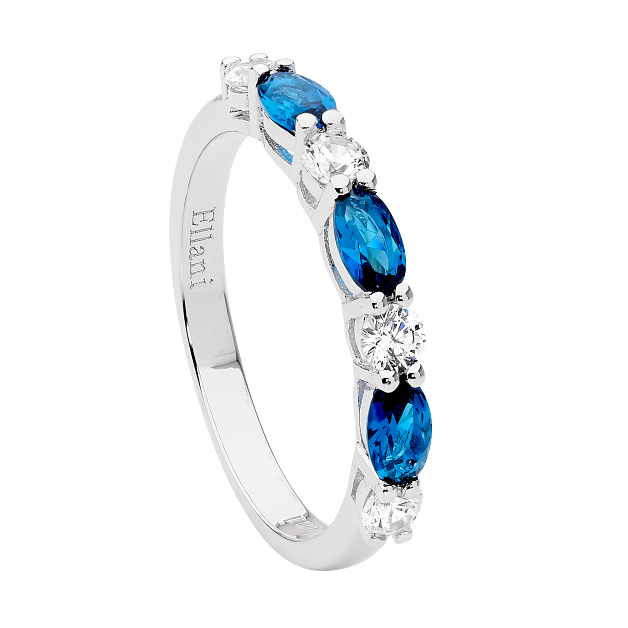 Sterling Silver London Blue Oval CZ Ring