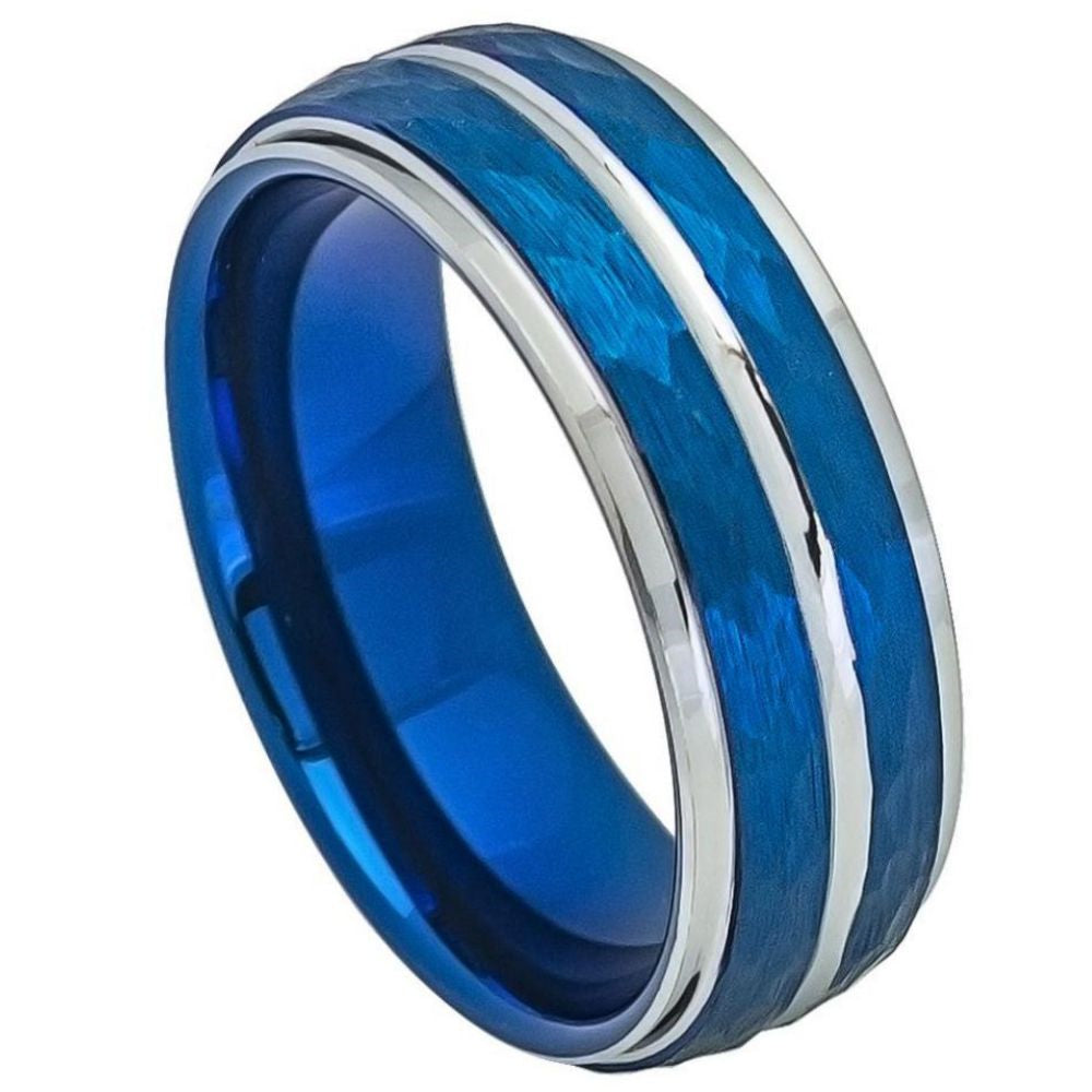 Gents Tungsten Ring | Blue Ion Plated