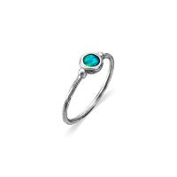 Sterling Silver Created Opal Ring