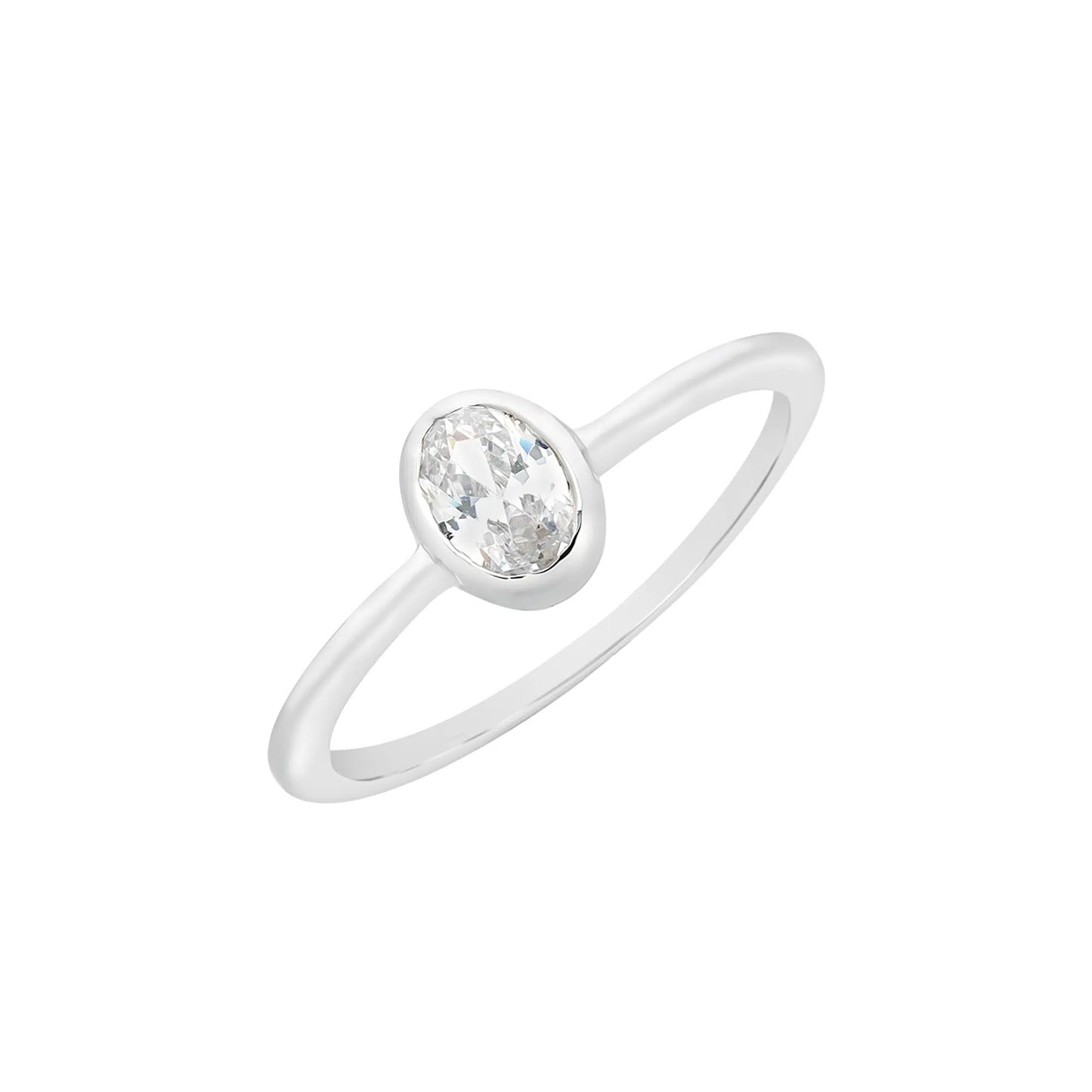 Sterling Silver Oval CZ Ring