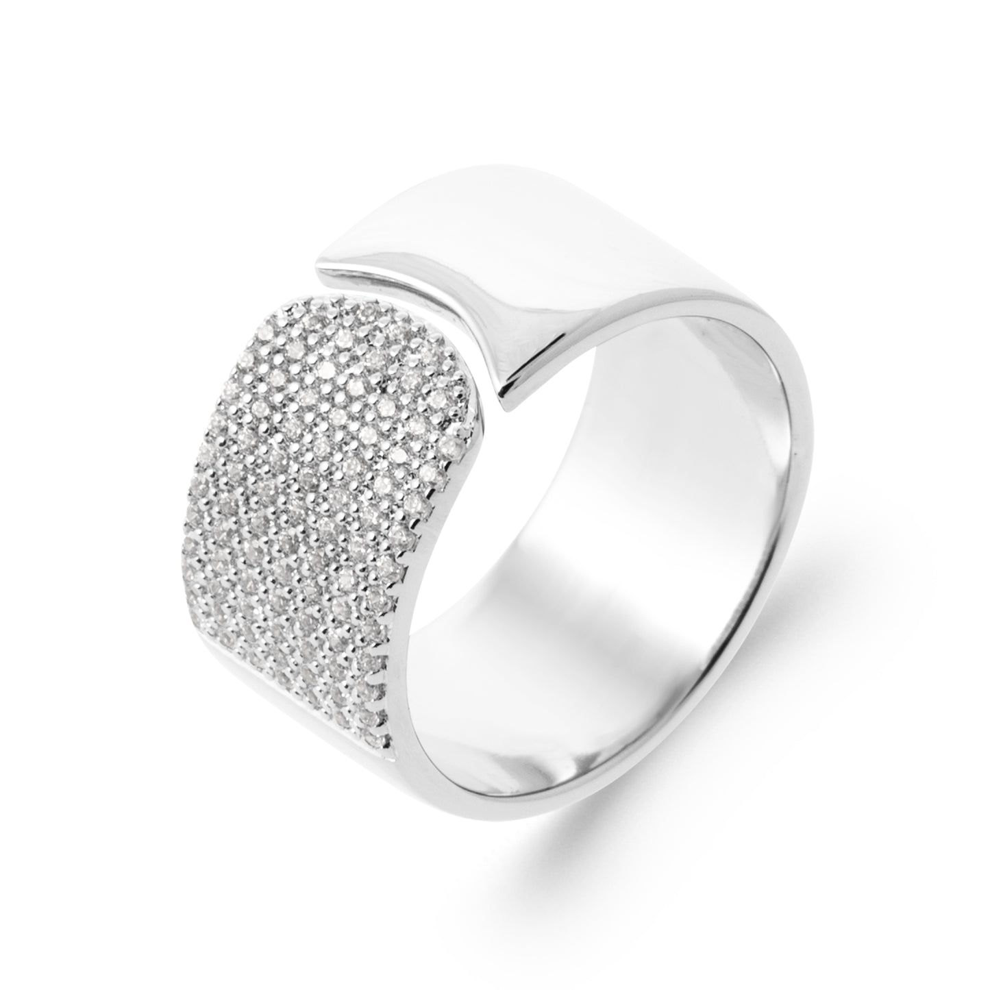 Sterling Silver Cubic Zirconia Wide Ring