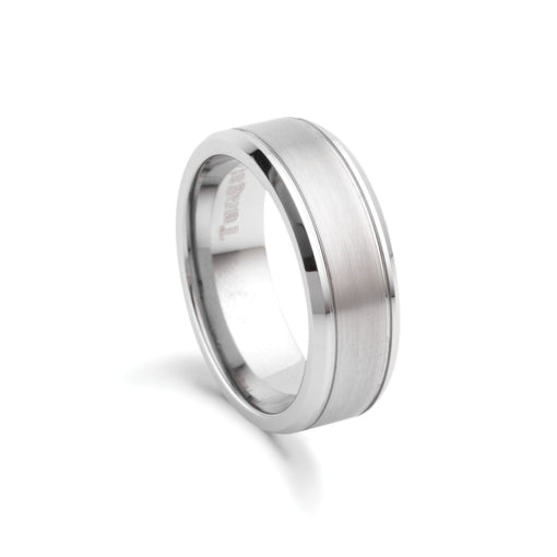 Tungsten Men’s Matte and Polished Wide Ring