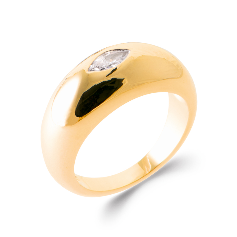 18ct Yellow Gold Plated Cubic Zirconia Ring