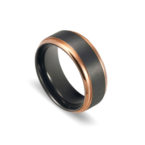 Zirconium Men's Matte Black Ring