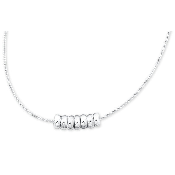 Sterling Silver 7 Lucky Rings Necklace