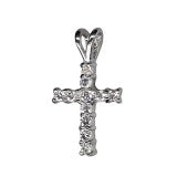 Stg Silver CZ Cross