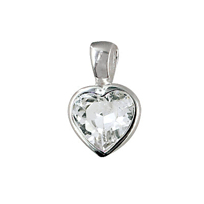 Sterling Silver Cubic Zirconia Heart Pendant
