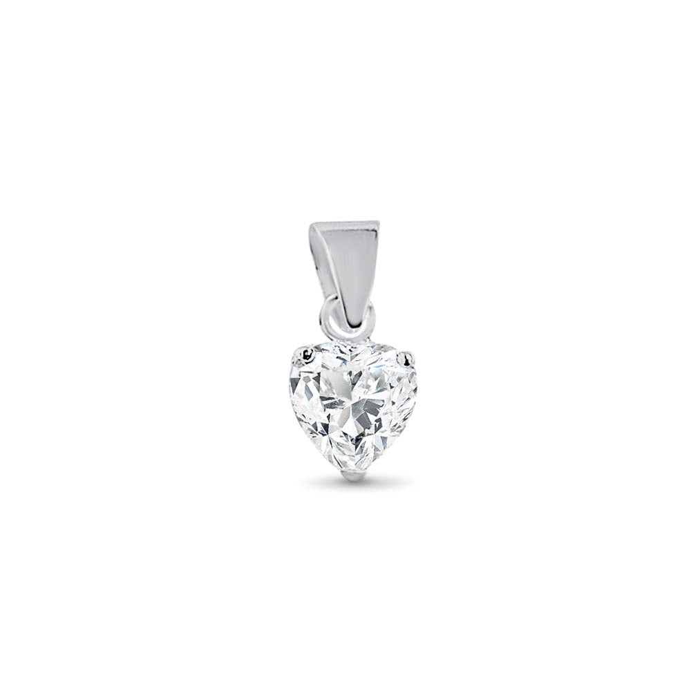 Sterling Silver Cubic Zirconia Heart Pendant