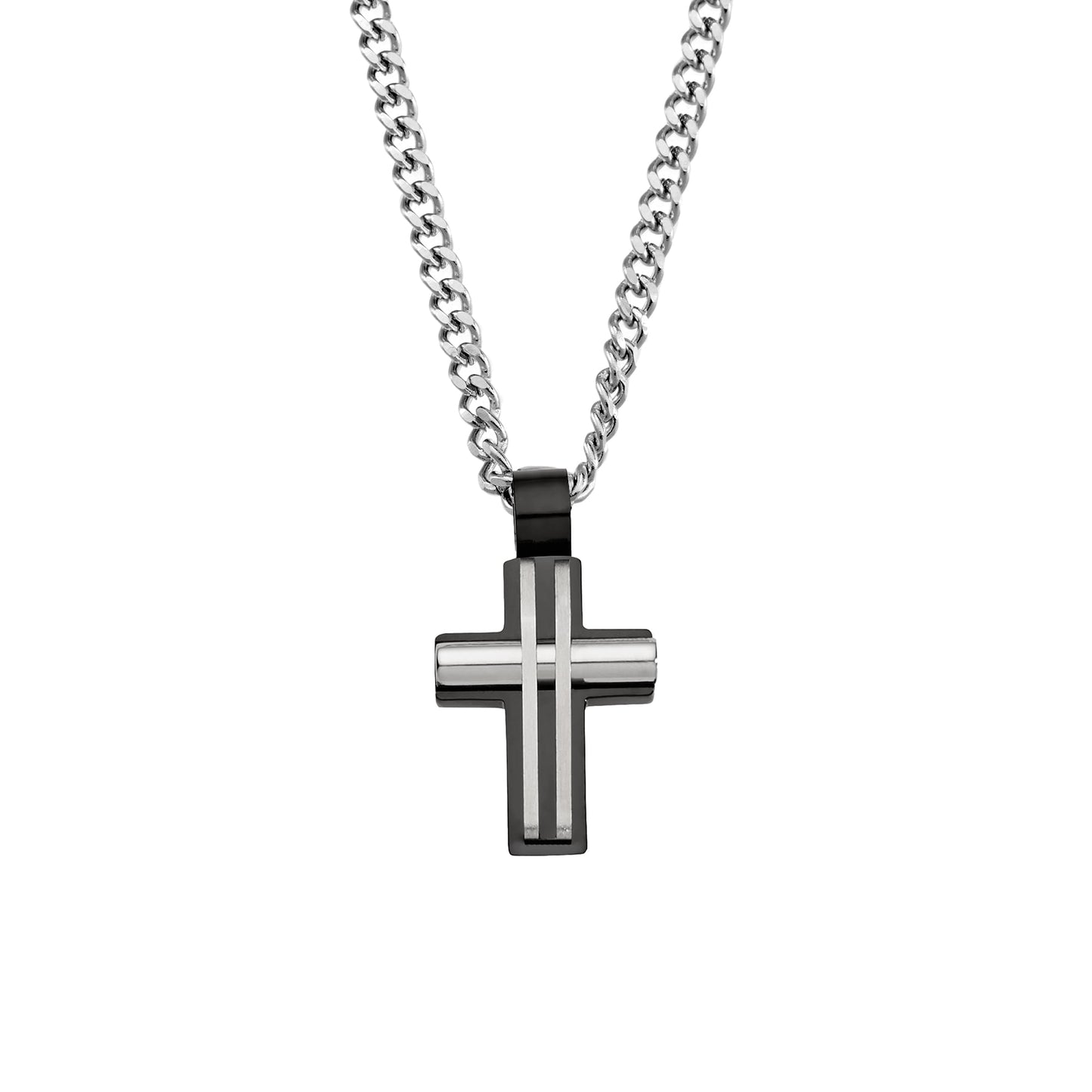 Stainless Steel Mens Cross Pendant