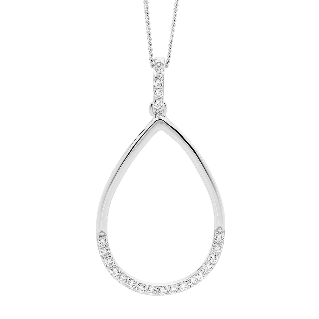 Sterling Silver Open Tear Drop Pendant