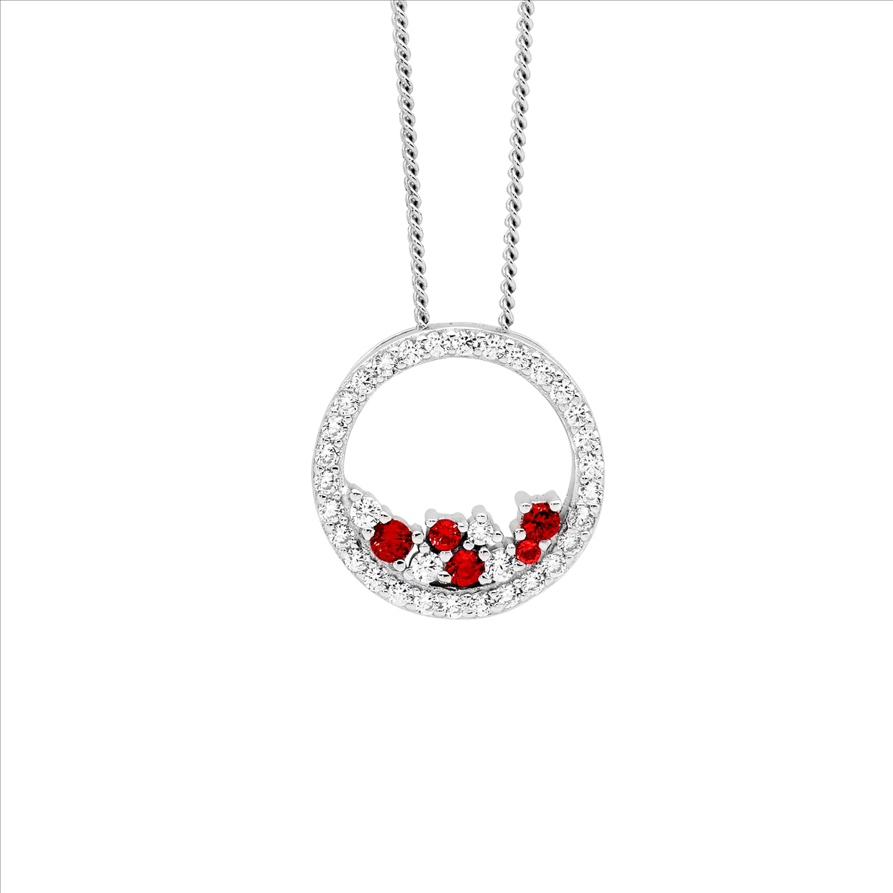 Sterling Silver Cubic Zirconia Open Circle Pendant