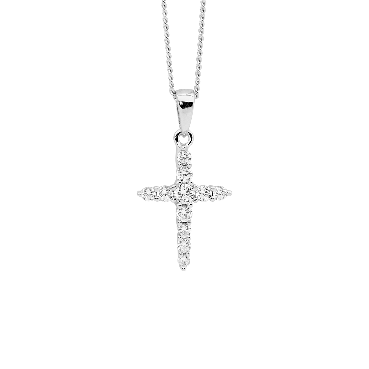 Sterling Silver Cubic Zirconia Cross Pendant