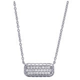 Sterling Silver Cubic Zirconia Bar Pendant with chain