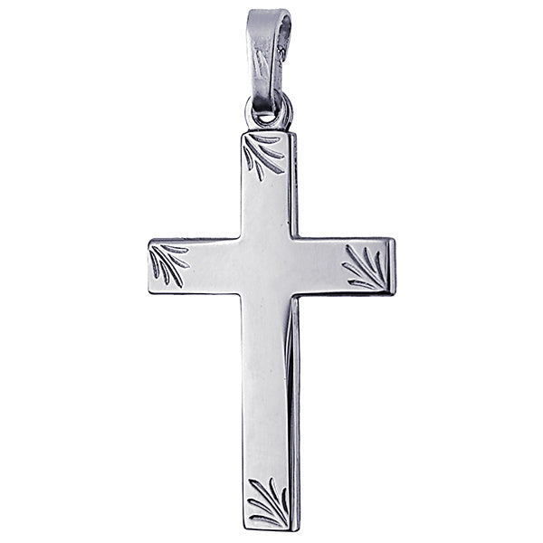 Fine Stg Silver Cross with etching