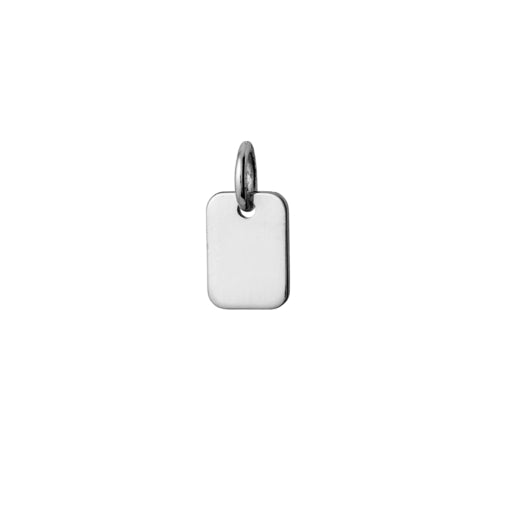 Sterling Silver Plain Rectangular Tag Pendant