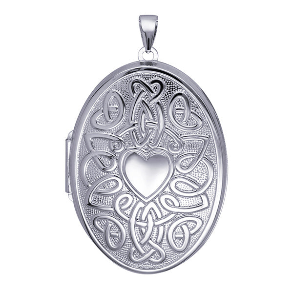 Sterling Silver Celtic Design 6 Photo Oval Locket