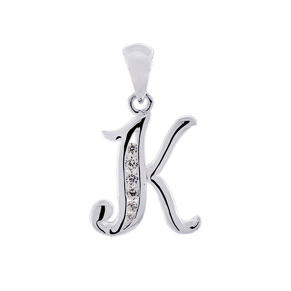 Sterling Silver Cubic Zirconia Initial