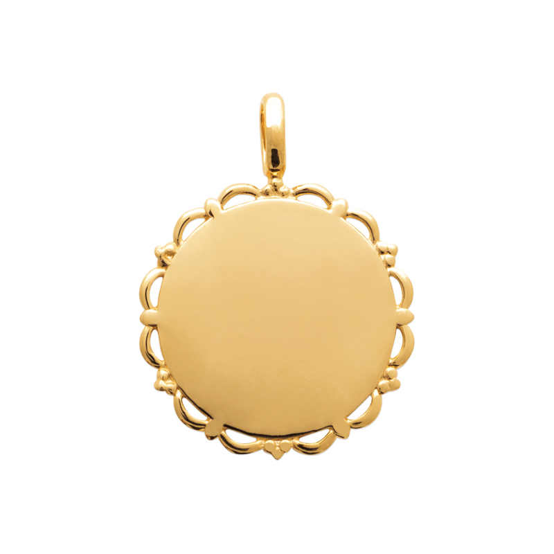 18ct Yellow Gold Plated Patterned Edge Pendant
