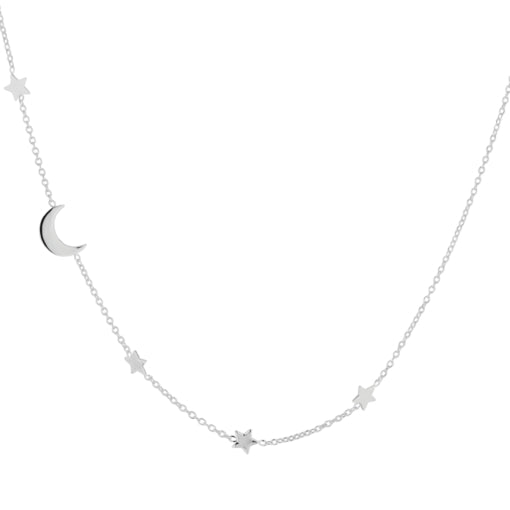 Sterling Silver Star and Moon Necklace
