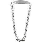 Stg Silver Belcher Link Baby ID Bracelet with 2 Cut Out Hearts