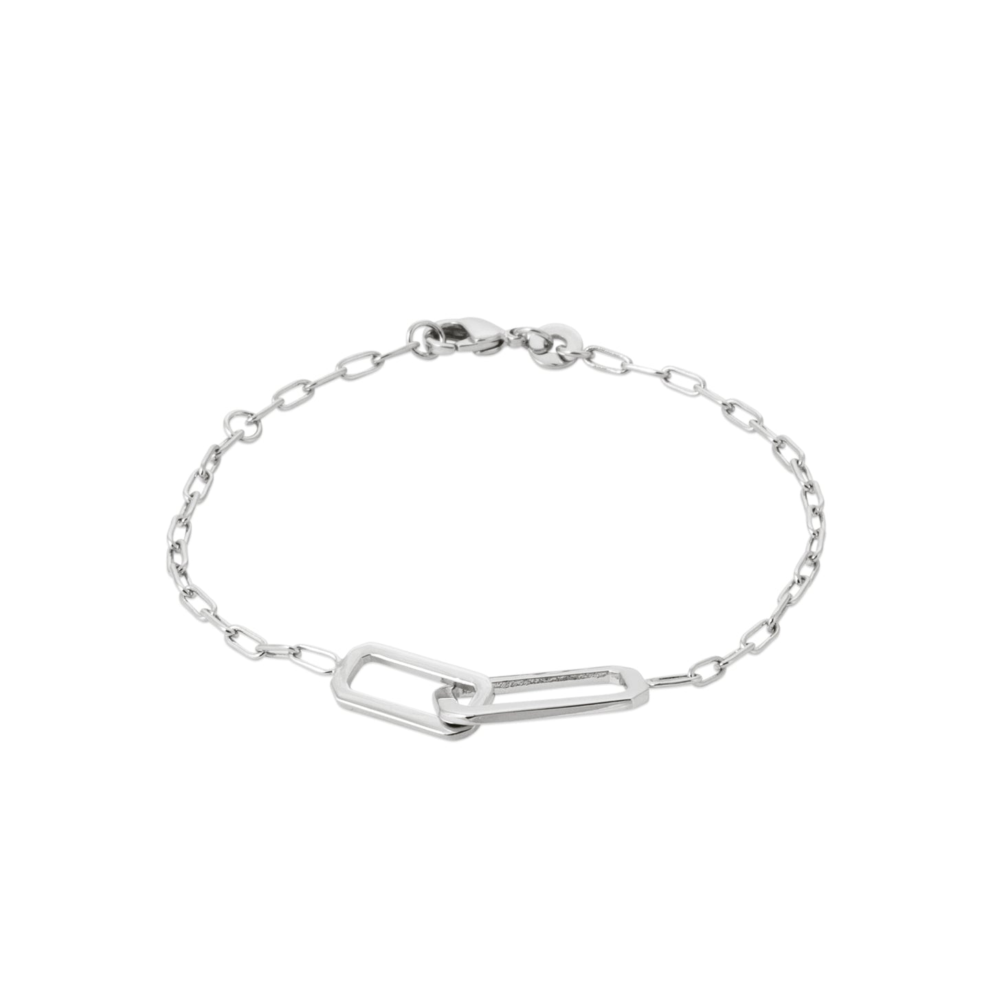Sterling Silver Paper Clip Bracelet 18cm