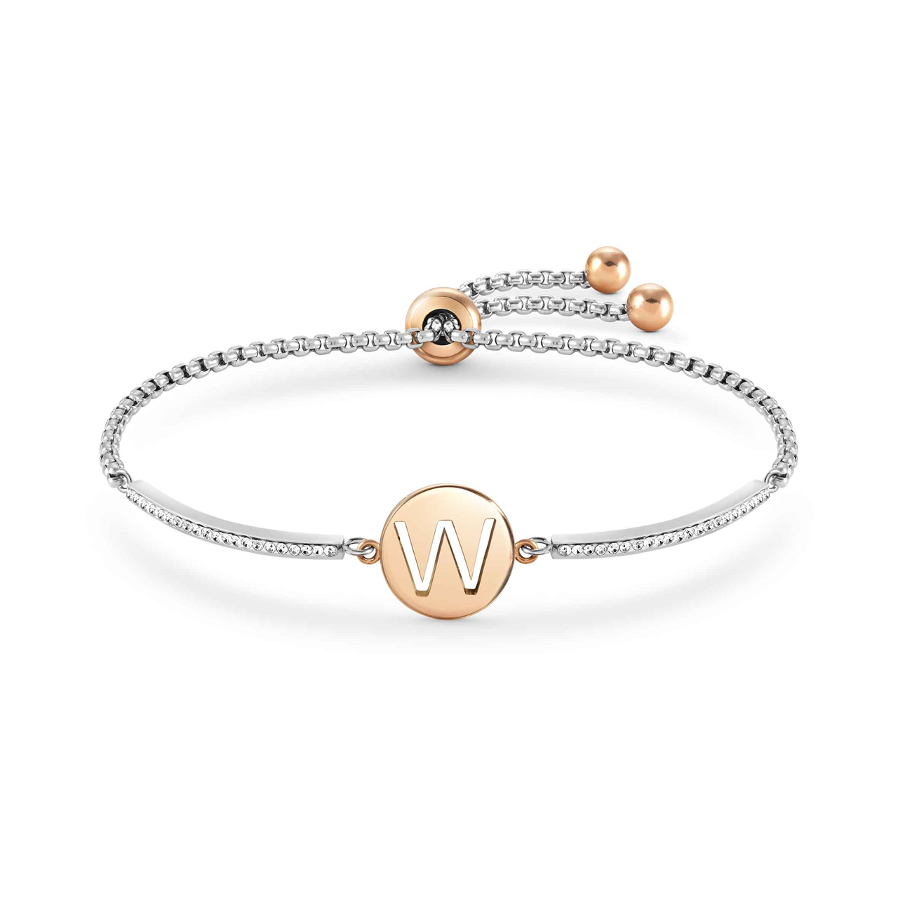 Milleluci 'W' Bracelet with Cubic Zirconia