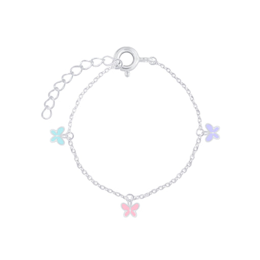 Sterling Silver Junior Bracelet with Butterflies