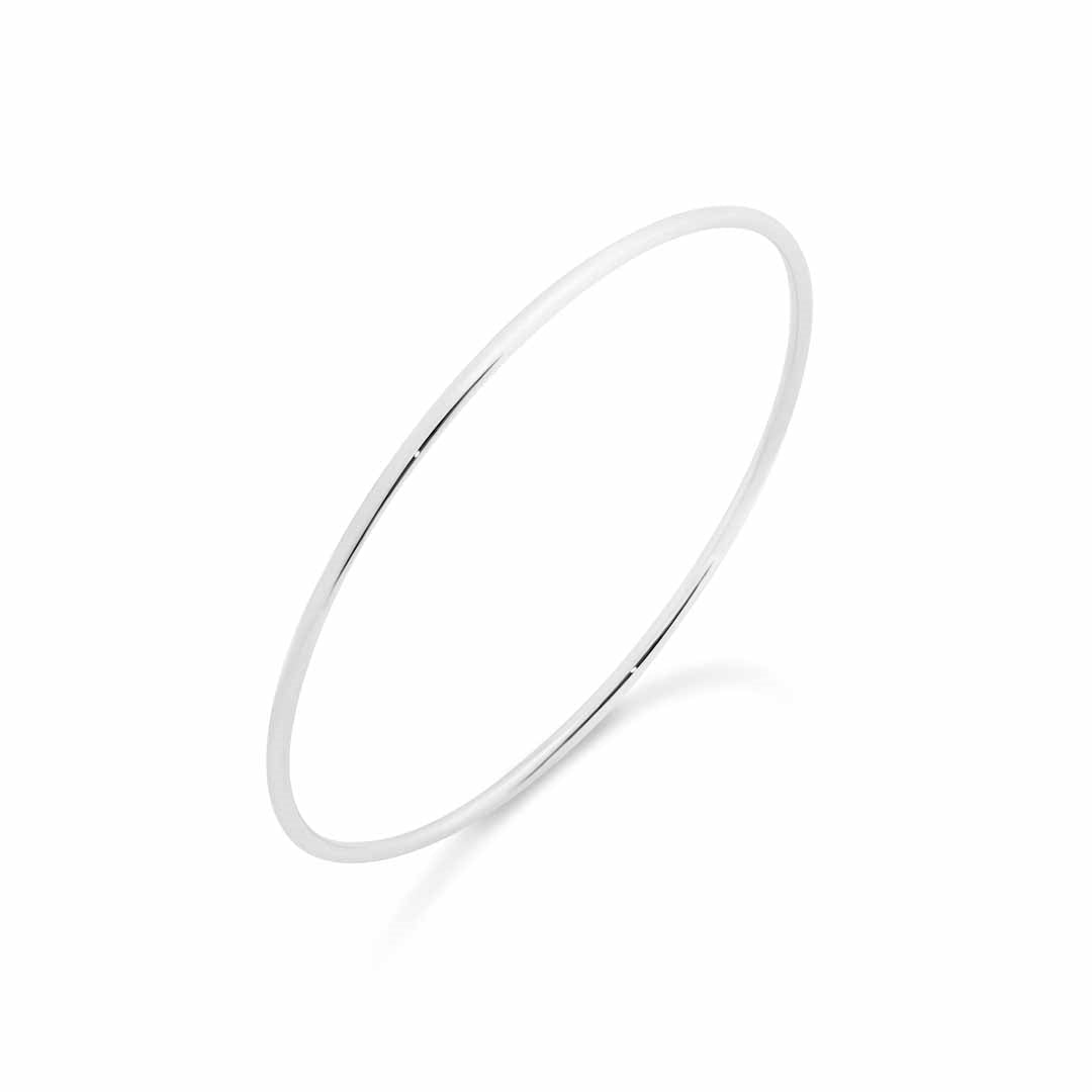 Sterling Silver Plain Solid Bangle 54mm