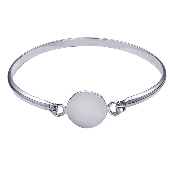 Sterling Silver Bangle with Disc