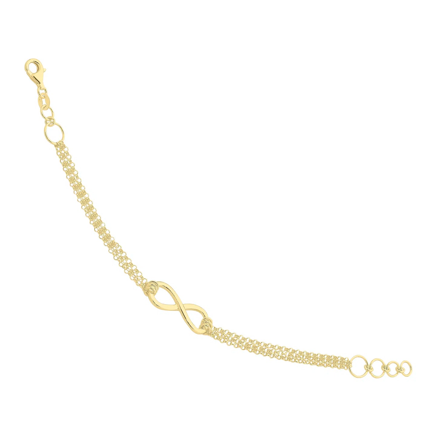 Sterling Silver Gold Plated Infinity Bracelet