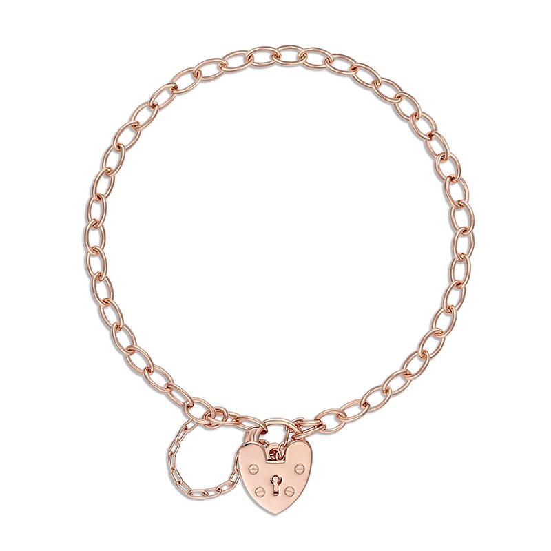 Belcher Bracelet with Padlock | Rose Gold Plated