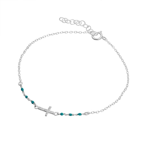 Sterling Silver Bracelet with Nano Turqoise Detail