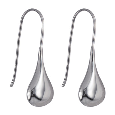 Sterling Silver Puff Teardrop Earrings