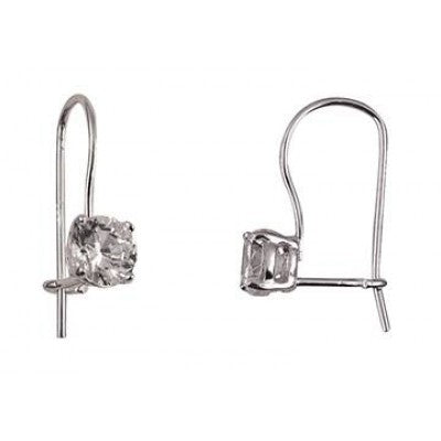 Sterling Silver 6mm Round CZ Closed earrings