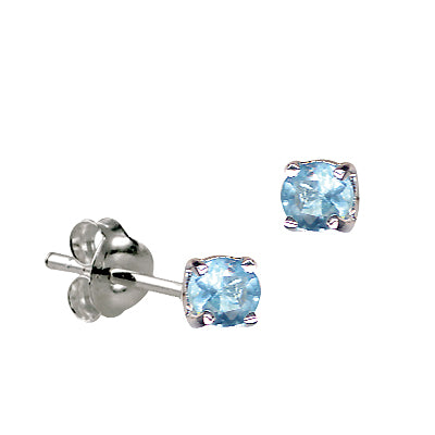 Sterling Silver 'March' Birthstone Earrings