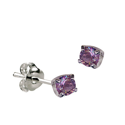 Sterling Silver 'February' Birthstone Earring