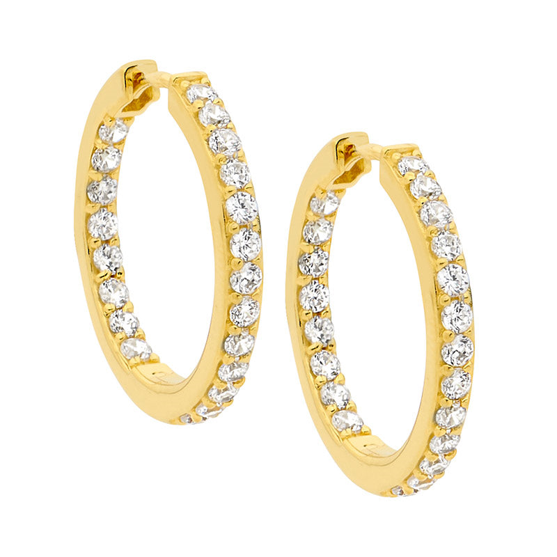 Sterling Silver Inside Out Hoops | Gold Plated