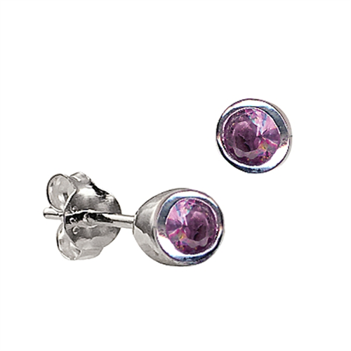 Sterling Silver ' February' Birthstone Earring