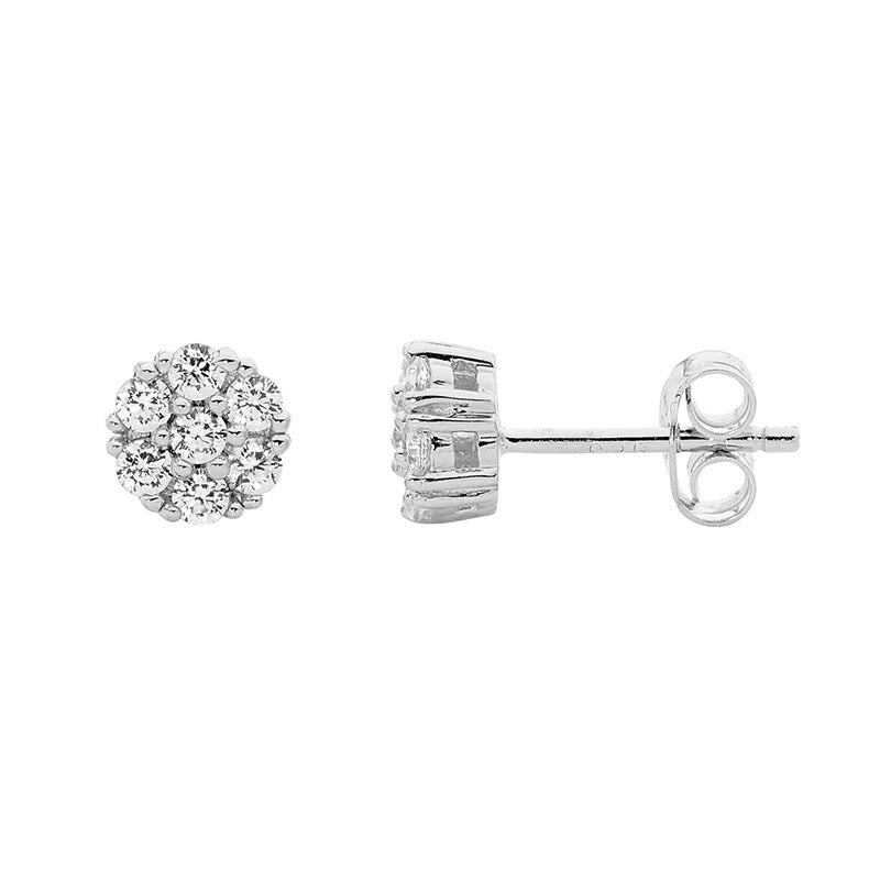 Sterling Silver Cubic Zirconia Stud Earrings