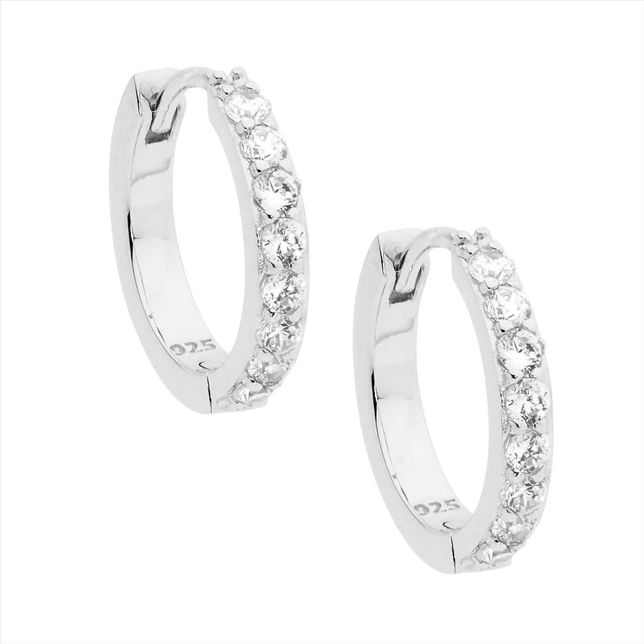 Sterling Silver Cubic Zirconia Hoop Earrings