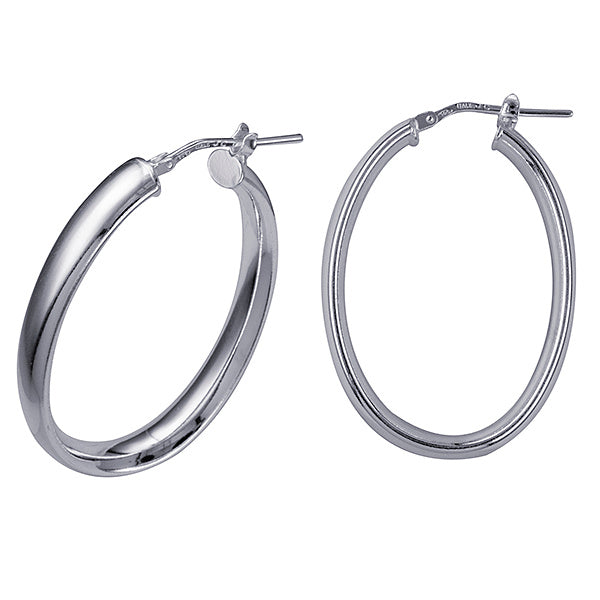 Sterling Silver Oval Hoops