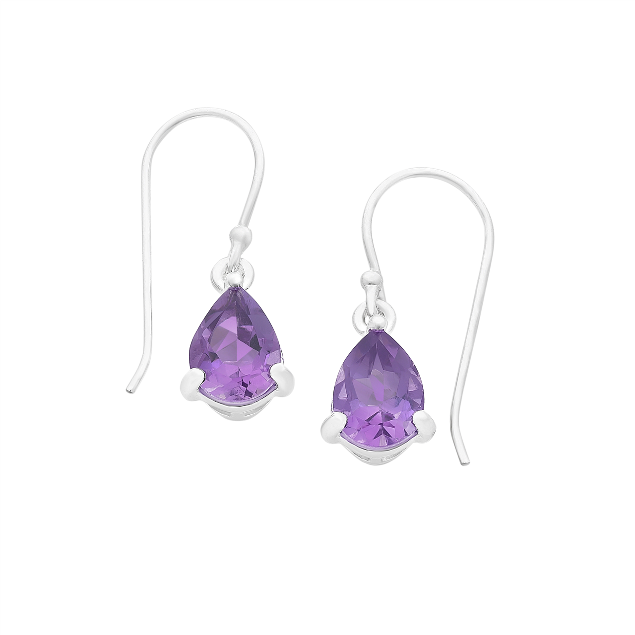 Sterling Silver Amethsyt Drop Earrings